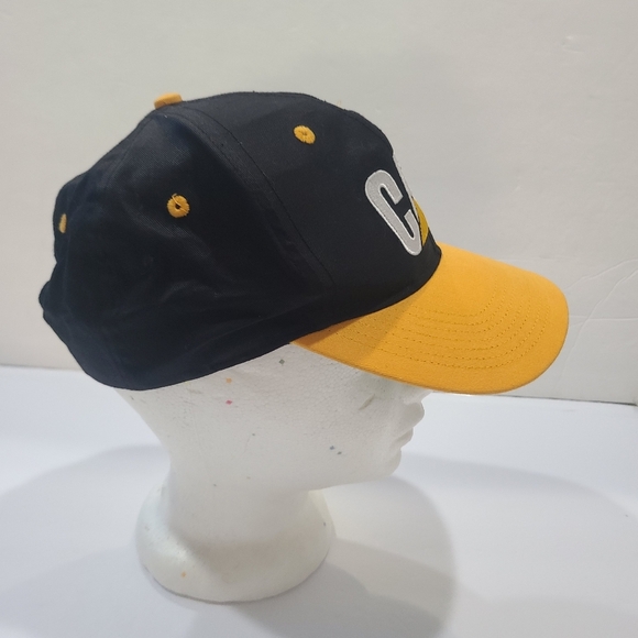 Caterpillar Black and Yellow Hat Cap men's One Size Ajustable - Picture 2 of 5